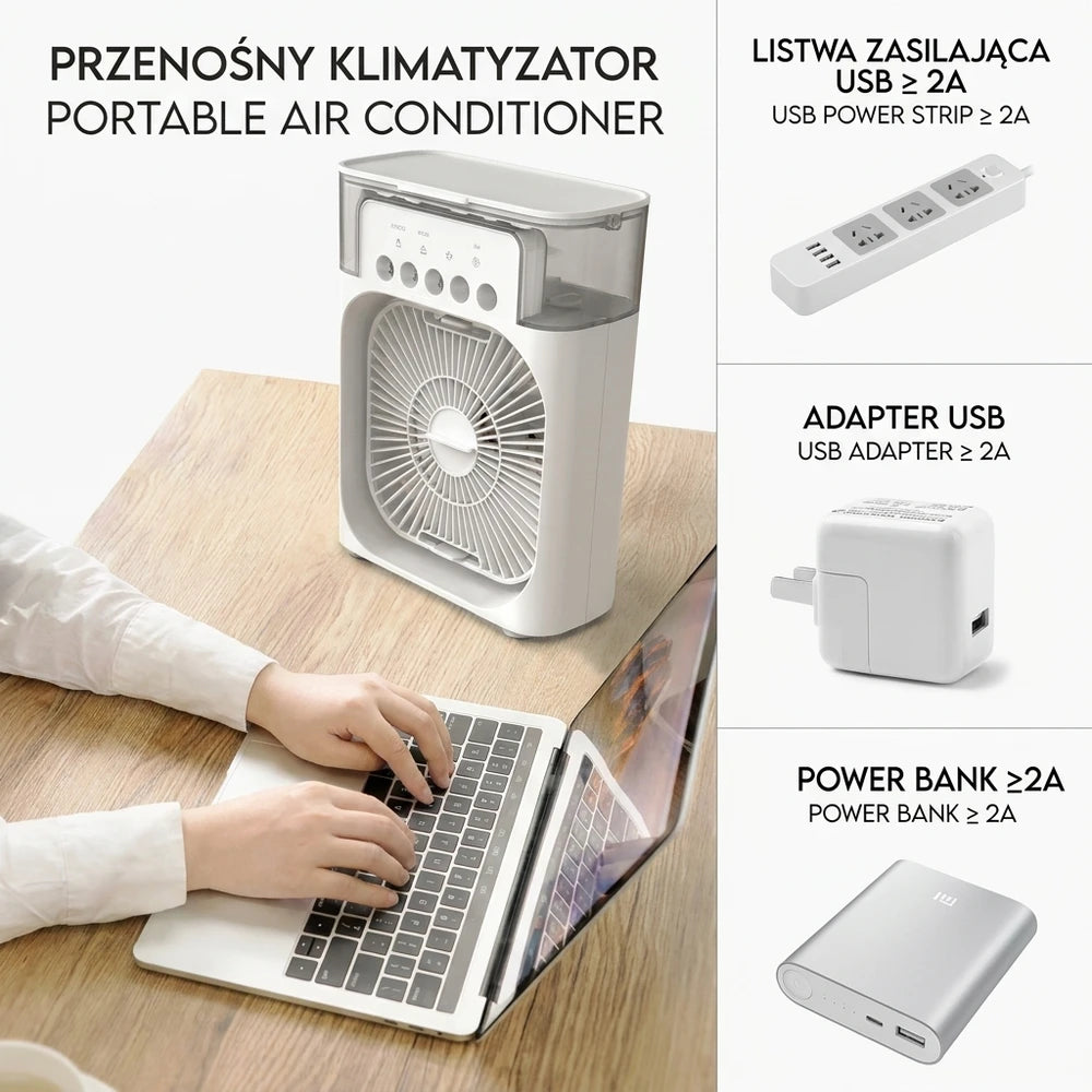Alvors™ Wentylator z funkcją chłodzenia i nawilżania 3w1