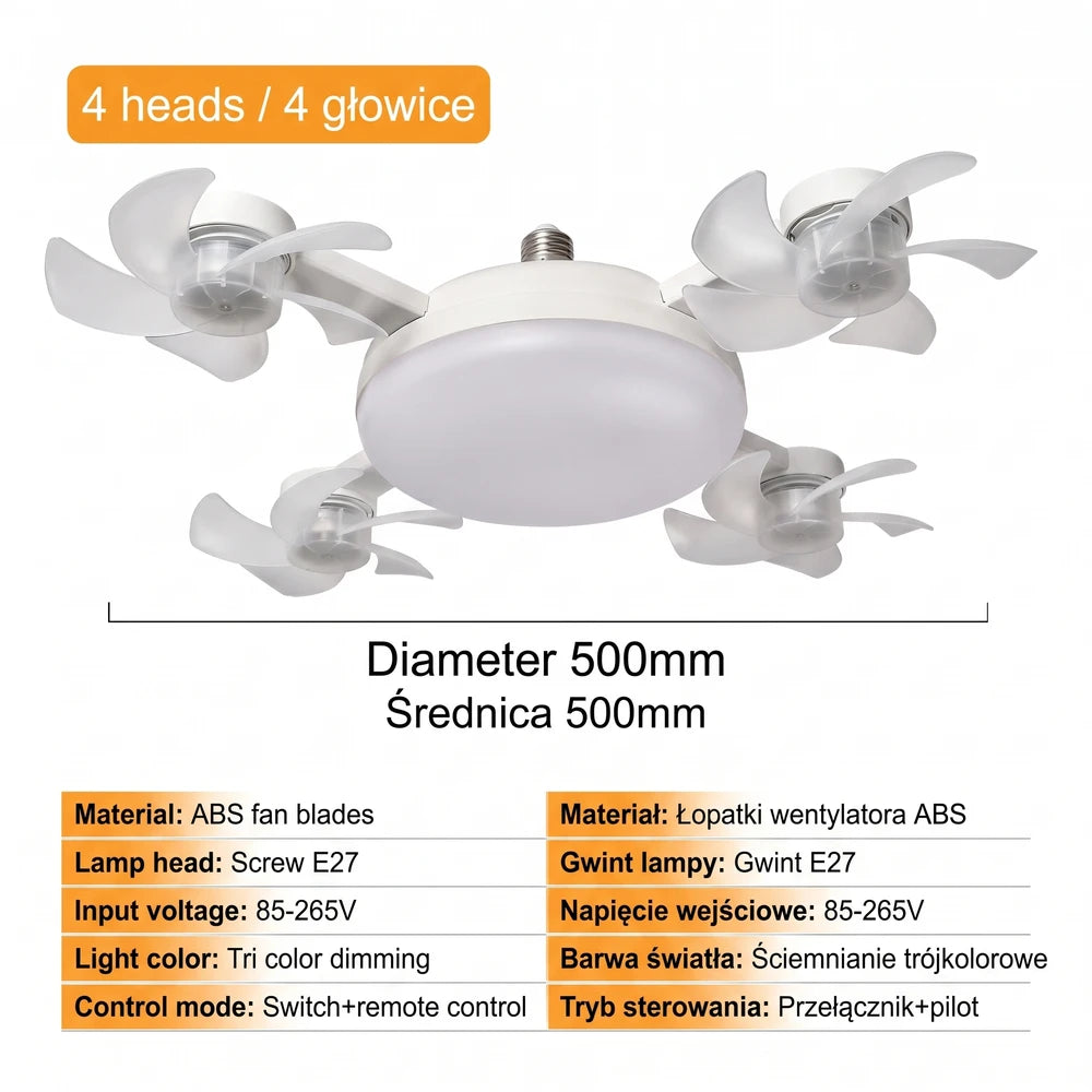 Alvors™ Wentylator sufitowy z oświetleniem LED